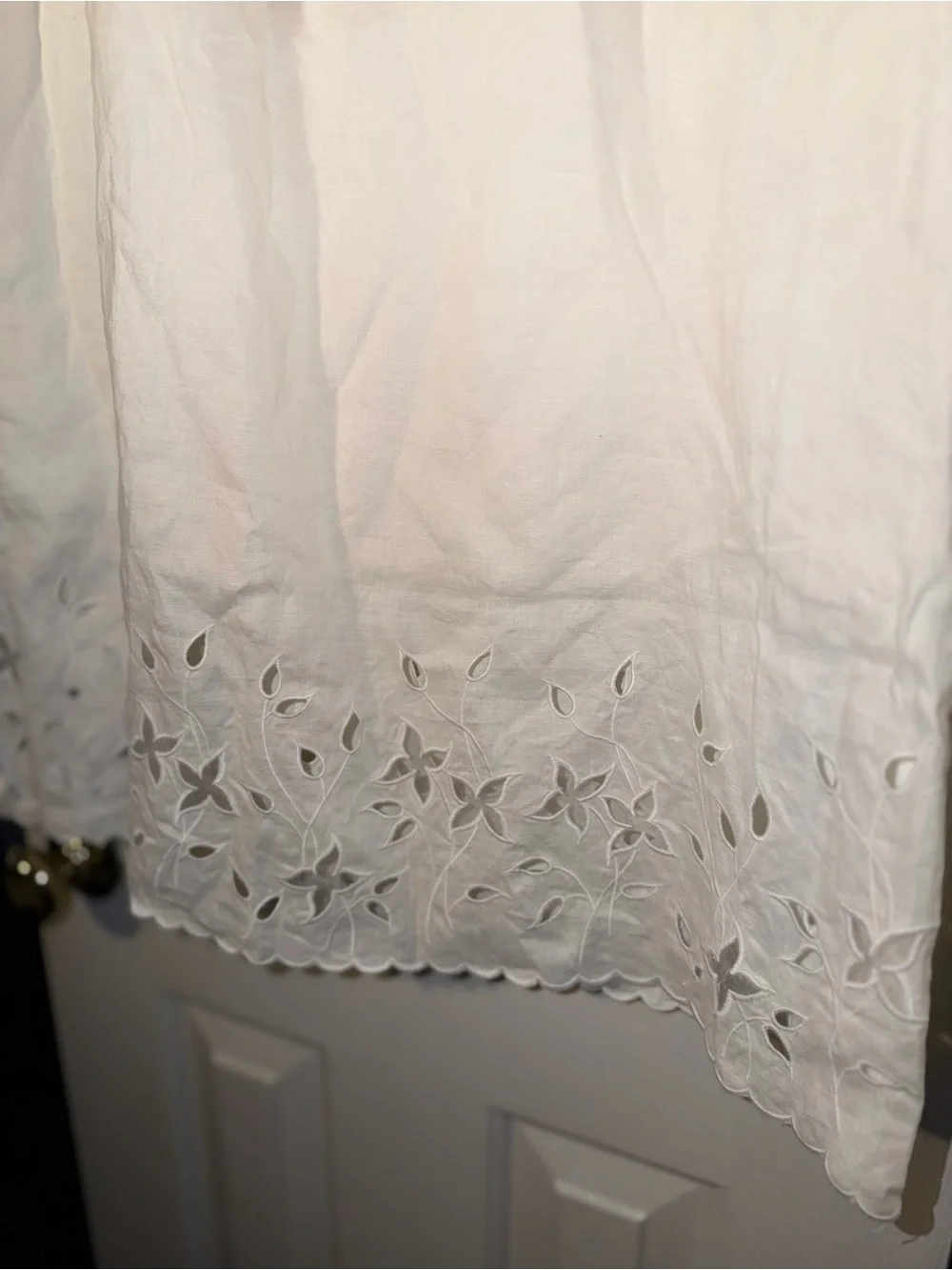 Kate Hill Women's White Embroidered Maxi Skirt.